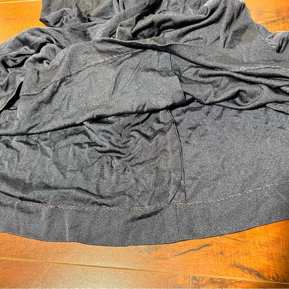 VINTAGE B. Altman & Co 1970s Maxi Dress Gown Navy Silver Calico Vtg 70s Prairie - Picture 15 of 16